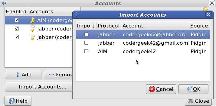 Automatically importing Pidgin account login details - Epic Win!